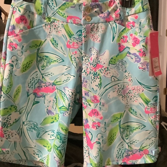 Lilly Pulitzer Floral Bermuda‎ Shorts - Blue and Pink, LUXLETIC - Picture 3 of 9